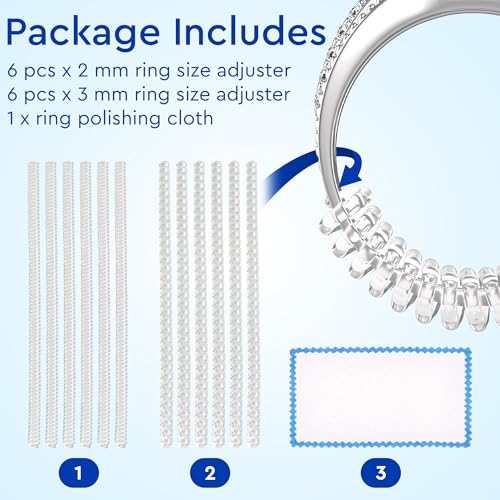 12 Pack Ring Sizer Adjusters - Invisible
