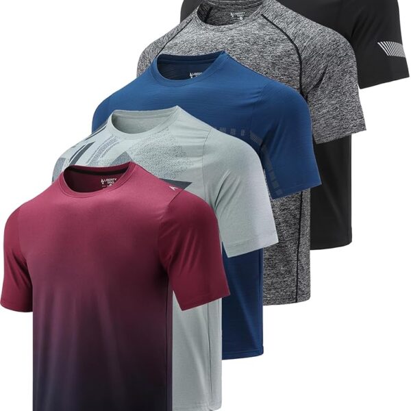 5 Pack Camisetas de Secado Rápido para Hombre