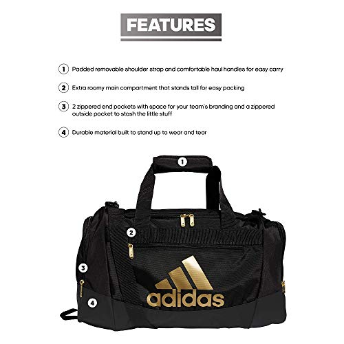 adidas Defender IV Duffel Bag, Black/Gold