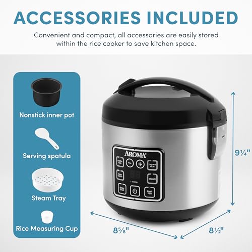 AROMA 4-Cup Digital Rice Cooker, Multicooker
