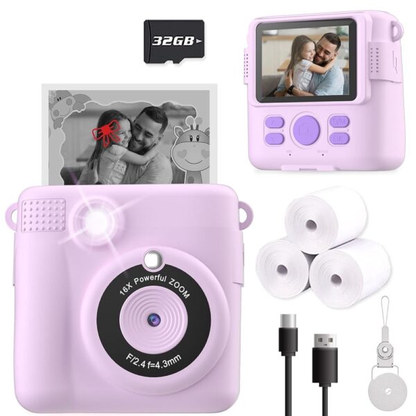 Camera Instantánea para Niños con Tarjeta 32GB