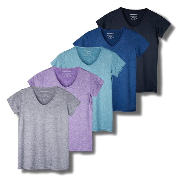 Camisetas V-Neck Activas para Mujer - 5 Pack