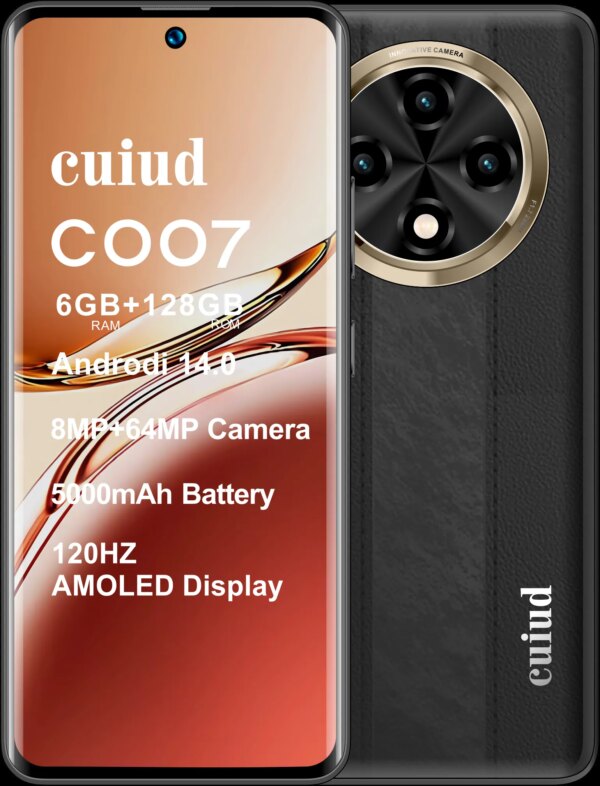 Cuiud C007 4G LTE 128GB, 6GB RAM, Negro