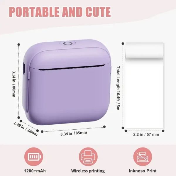 Impresora Mini Portátil Bluetooth para Fotos