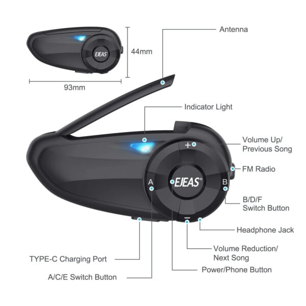 EJEAS Q7 intercom Bluetooth para casco