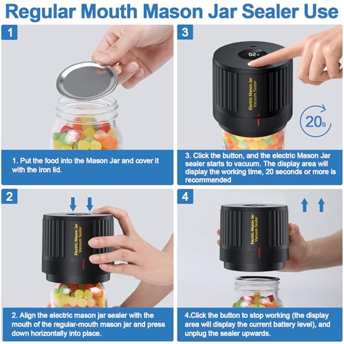 Kit de Sellador Vacío para Frascos Mason