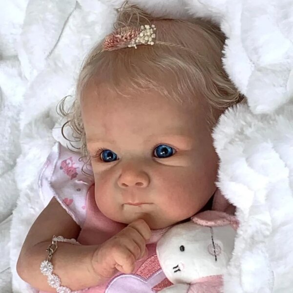 Muñeca Reborn Realista 18" Niña Rubia